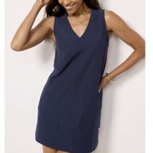 Faherty All Day Vneck Dress Navy Blue - size M